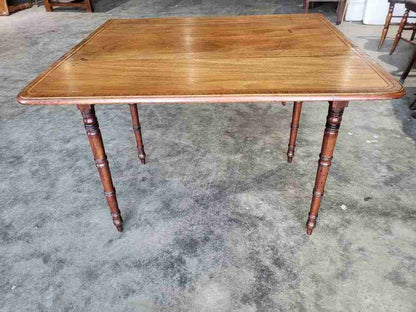 Antique inlaid Pembroke drop leaf dining occasional  table