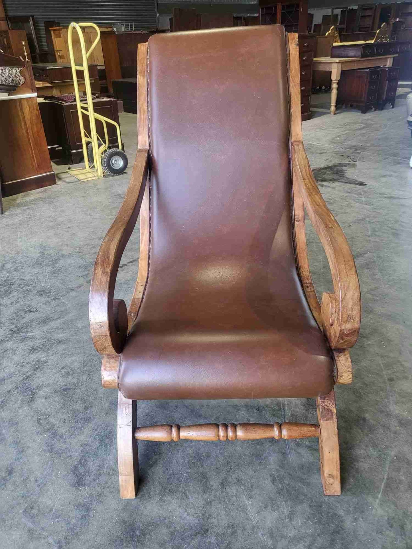 Large plantation arm chair conservatory garden patio chair faux leather