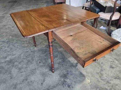 Antique inlaid Pembroke drop leaf dining occasional  table