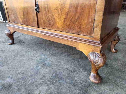 Antique Deco walnut 2 over 2 chest of drawers shoe cupboard