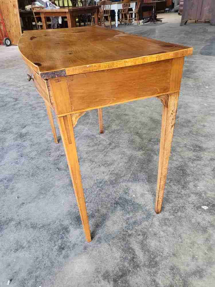 Antique Edwardian bow front 2 drawer writing table desk