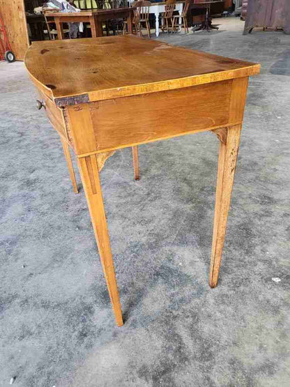 Antique Edwardian bow front 2 drawer writing table desk