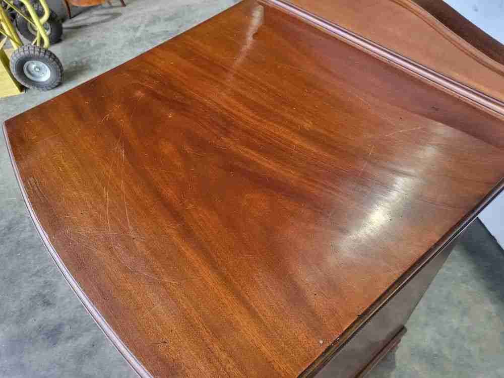 Antique bow front side end cupboard cabinet drawer