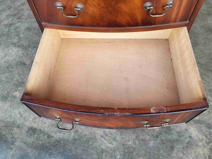 Antique repro small bow front chest of 4 drawers
