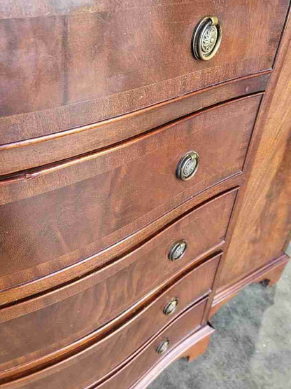 Antique repro small break front sideboard cupboard drawers