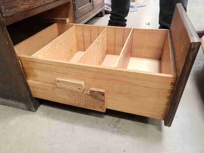 20thC wooden large tall 4 x drawer filing cabinet drawers