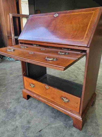 Antique repro mahogany T.V  entertainment cabinet faux bureau