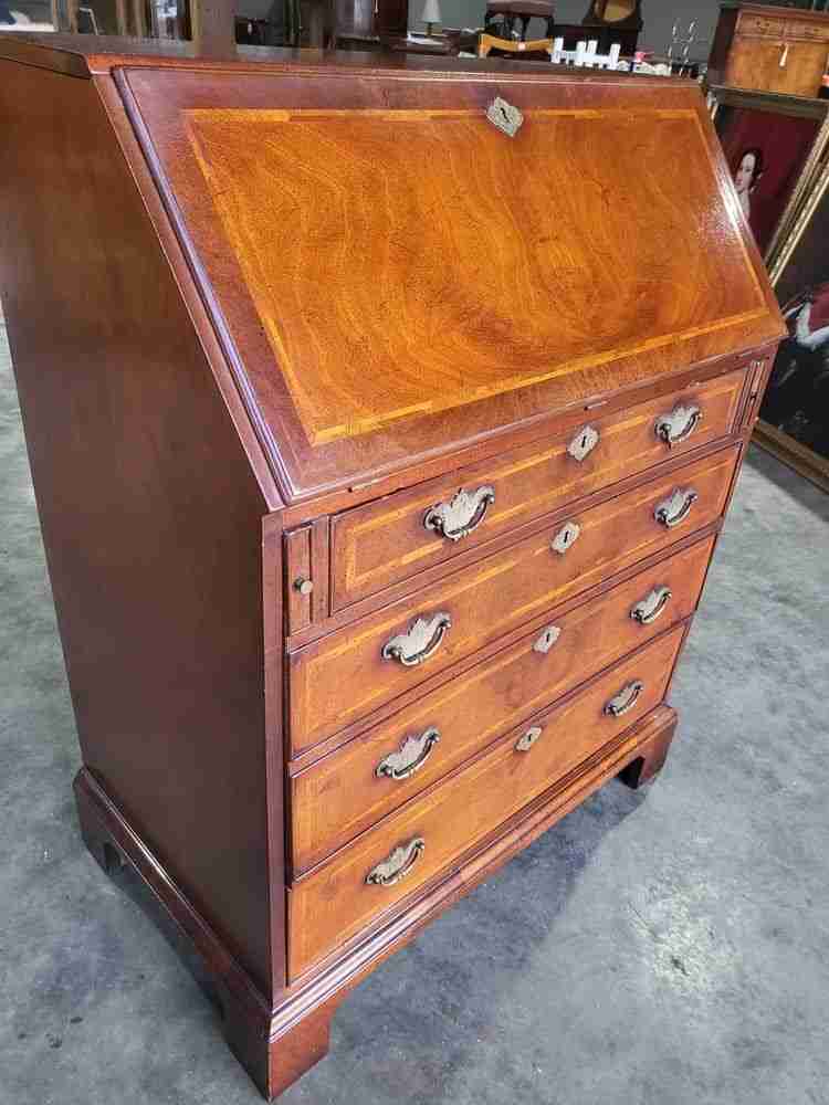 Antique repro mahogany T.V  entertainment cabinet faux bureau