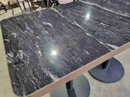 Small marble ? pedestal occasional dining work table seat 4