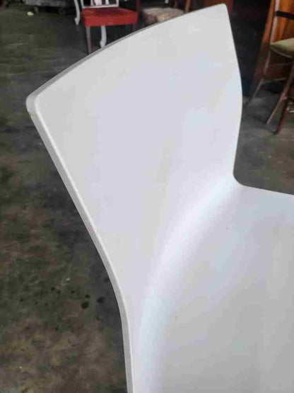White 70's style  office swivel  chair chrome star base