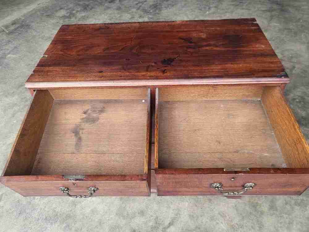 Antique Victorian  2 over 3 chest of drawers bracket feet brass handles