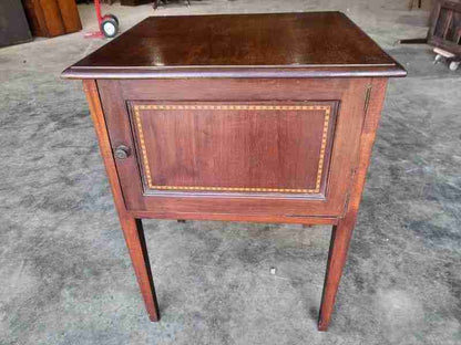 Antique Edwardian tall legs pot cupboard side end lamp table