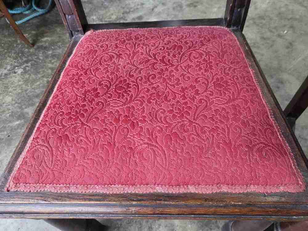 Antique carved oak high back dining chairs 18thC style