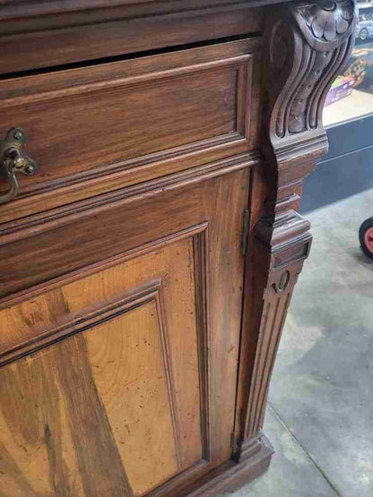 Antique Victorian large glazed bookcase cabinet cupboard drawers