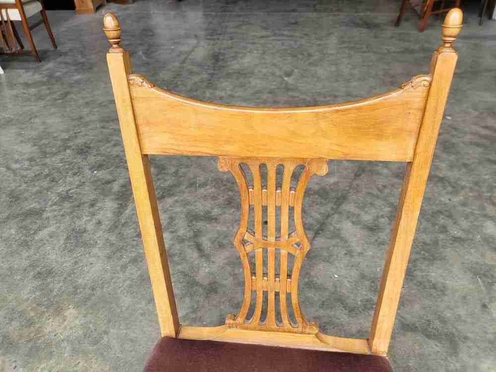 20thC square legs rose fabric bedroom bathroom chair