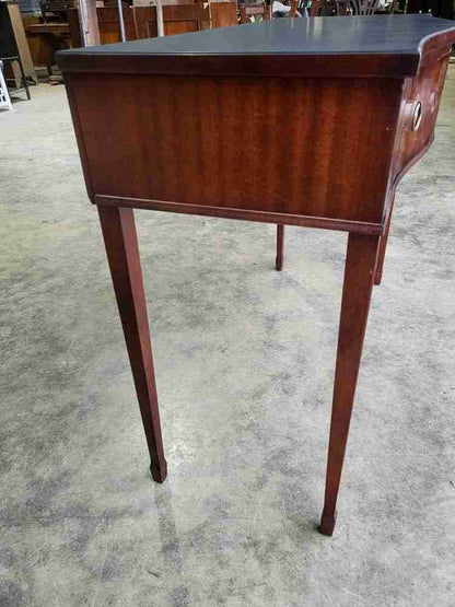 Antique repro mahogany serpentine sideboard serving table drawer fluted legs