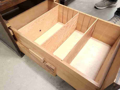 20thC wooden large tall 4 x drawer filing cabinet drawers