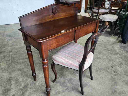 Antique Edwardian small console hall table desk drawer
