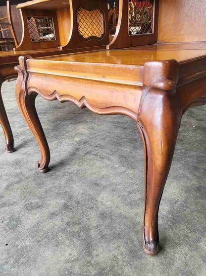 Pair antique repro French side end sofa tables cabriole legs