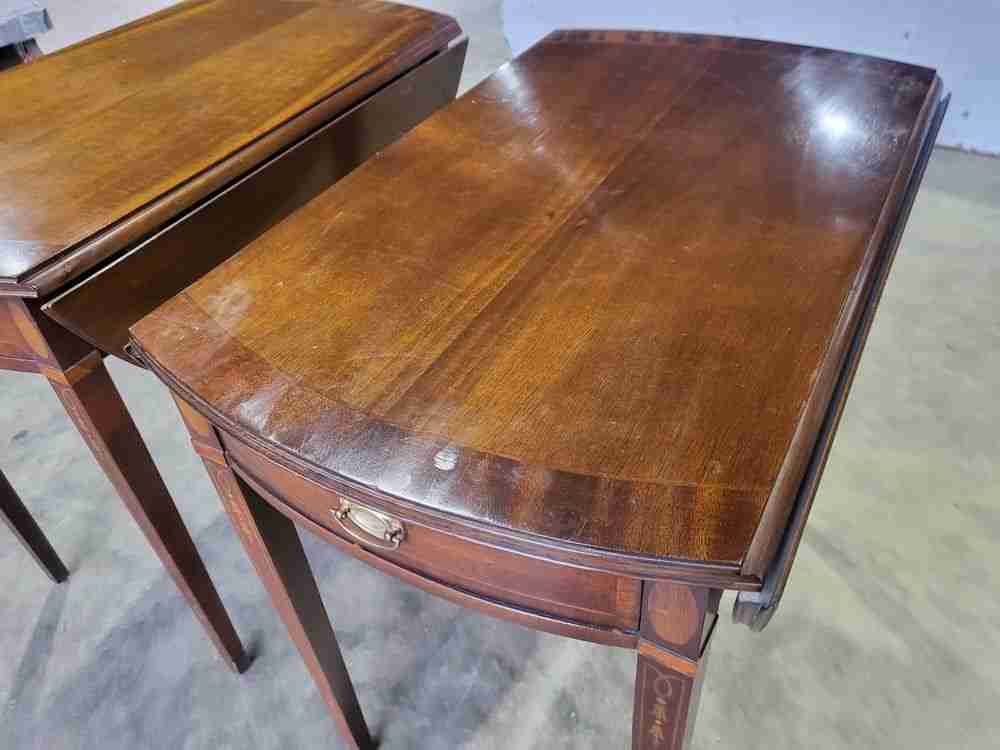 Pair two antique repro Pembroke side inlaid occasional dining tables PRICE x 1