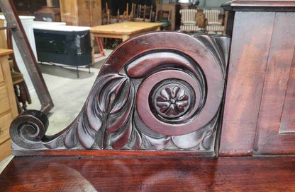Antique Edwardian Victorian mahogany twin pedestal sideboard drawers wine drawer