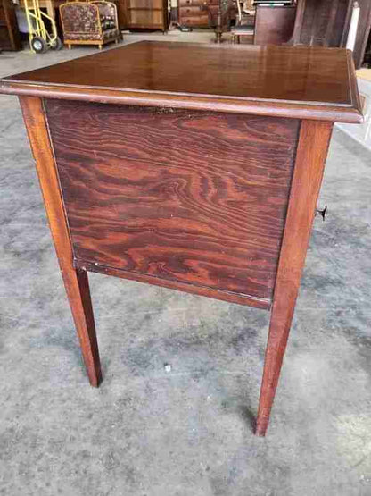 Antique Edwardian tall legs pot cupboard side end lamp table