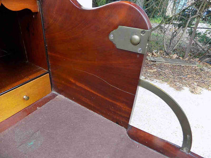 Edwardian mahogany inlaid secretaire desk with drawers