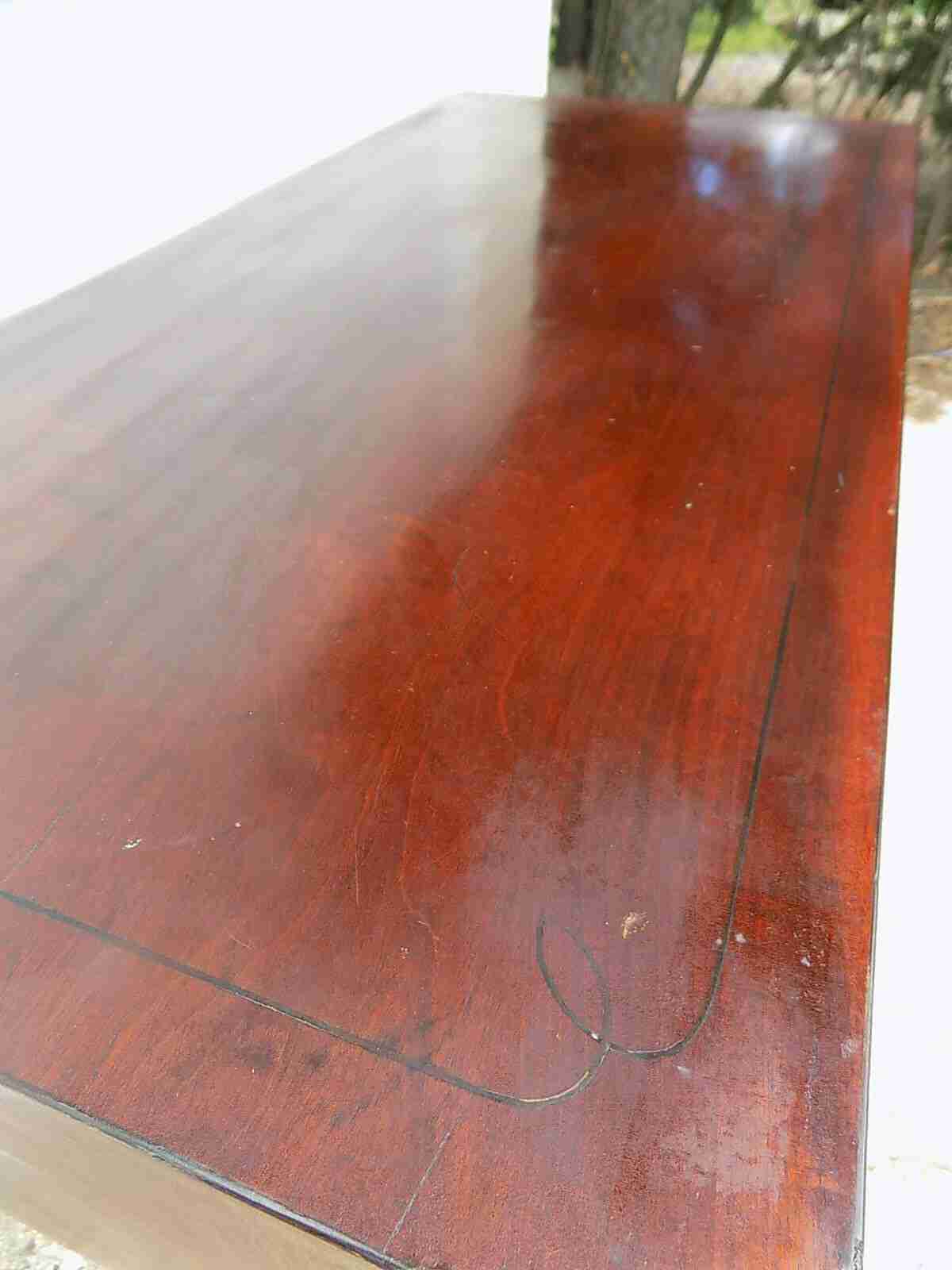 Edwardian mahogany inlaid secretaire desk with drawers