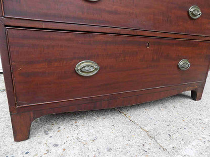 Edwardian mahogany inlaid secretaire desk with drawers