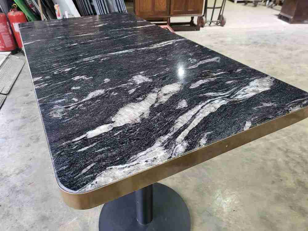 Small marble ? pedestal occasional dining work table seat 4