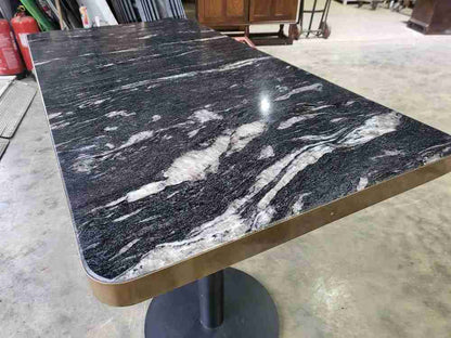 Small marble ? pedestal occasional dining work table seat 4
