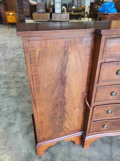 Antique repro small break front sideboard cupboard drawers