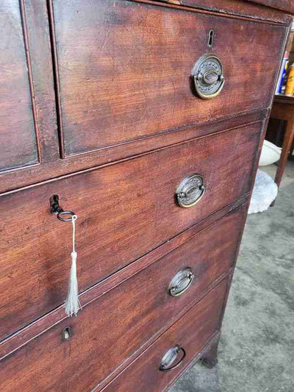 Antique Georgian 2 over 3 chest of drawers splayed legs