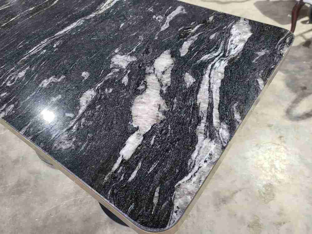 Small marble ? pedestal occasional dining work table seat 4