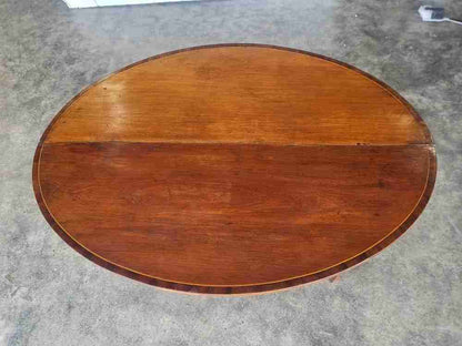 Antique Edwardian inlaid gate leg drop leaf occasional dining table