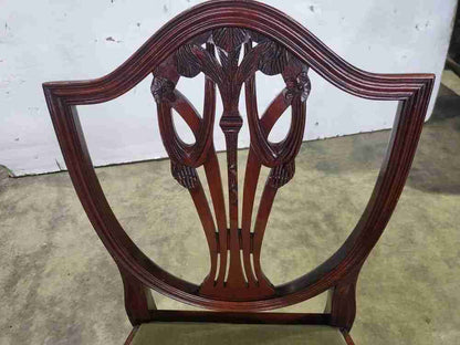 Antique repro mahogany shield back dining chairs 2 carvers 6 chairs