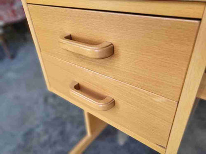 Modern small single pedestal  2 drawer writing desk