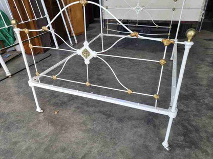 Antique Victorian cast iron double bed frame