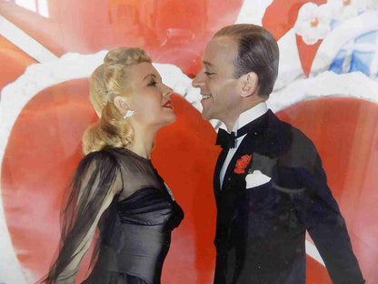 Framed colour photographic print of Fred Astaire and Ginger Rogers