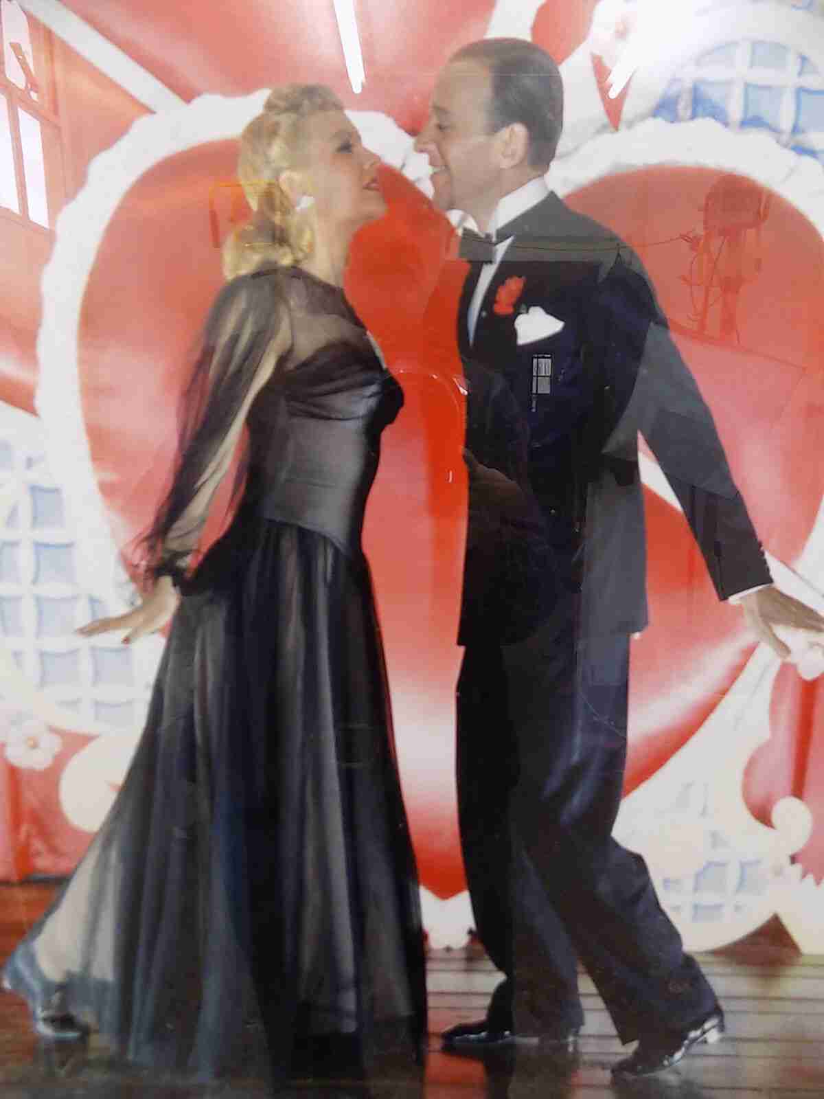 Framed colour photographic print of Fred Astaire and Ginger Rogers