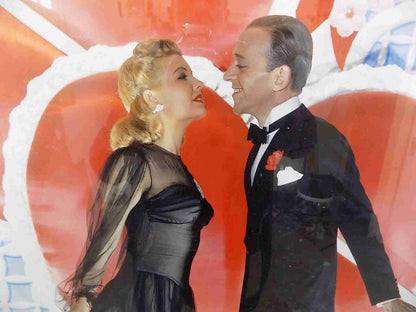 Framed colour photographic print of Fred Astaire and Ginger Rogers