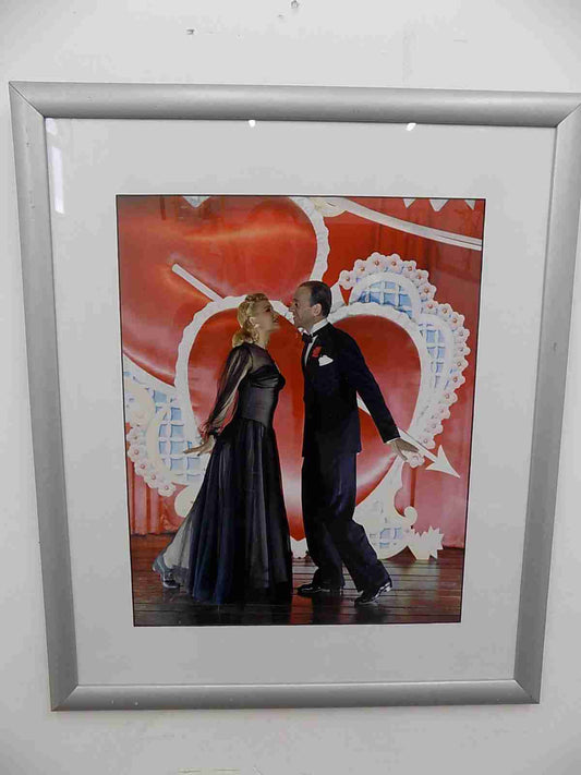 Framed colour photographic print of Fred Astaire and Ginger Rogers