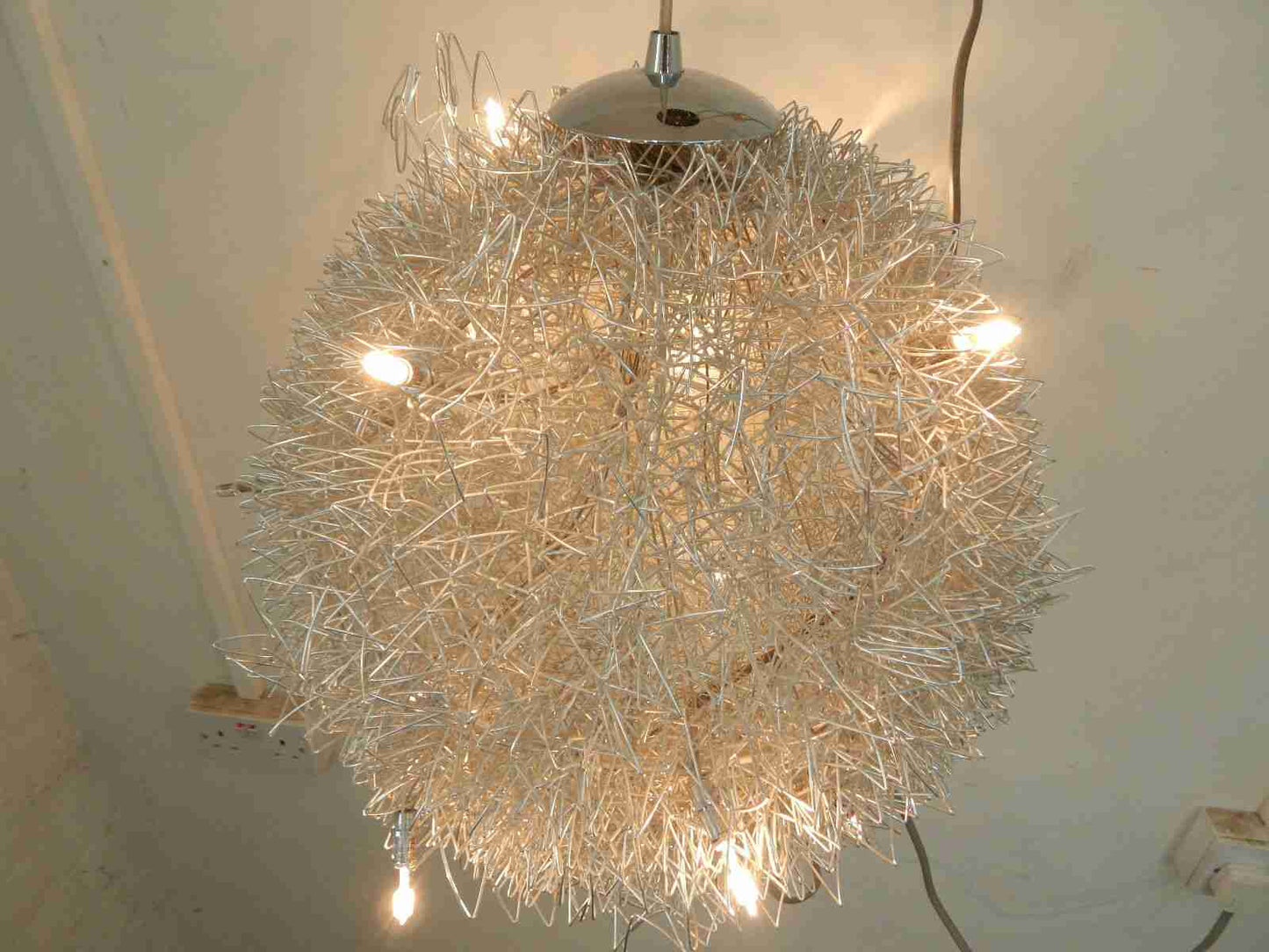 Modern orb round metal ceiling light