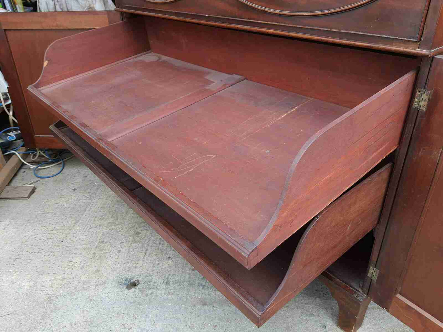 victorian antique mahogany secretaire bureau writing desk drawers bracket feet